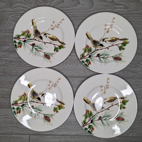 Lenox 9 inch winter spring accent plate set dinner / desert plates - Picture 1 of 7